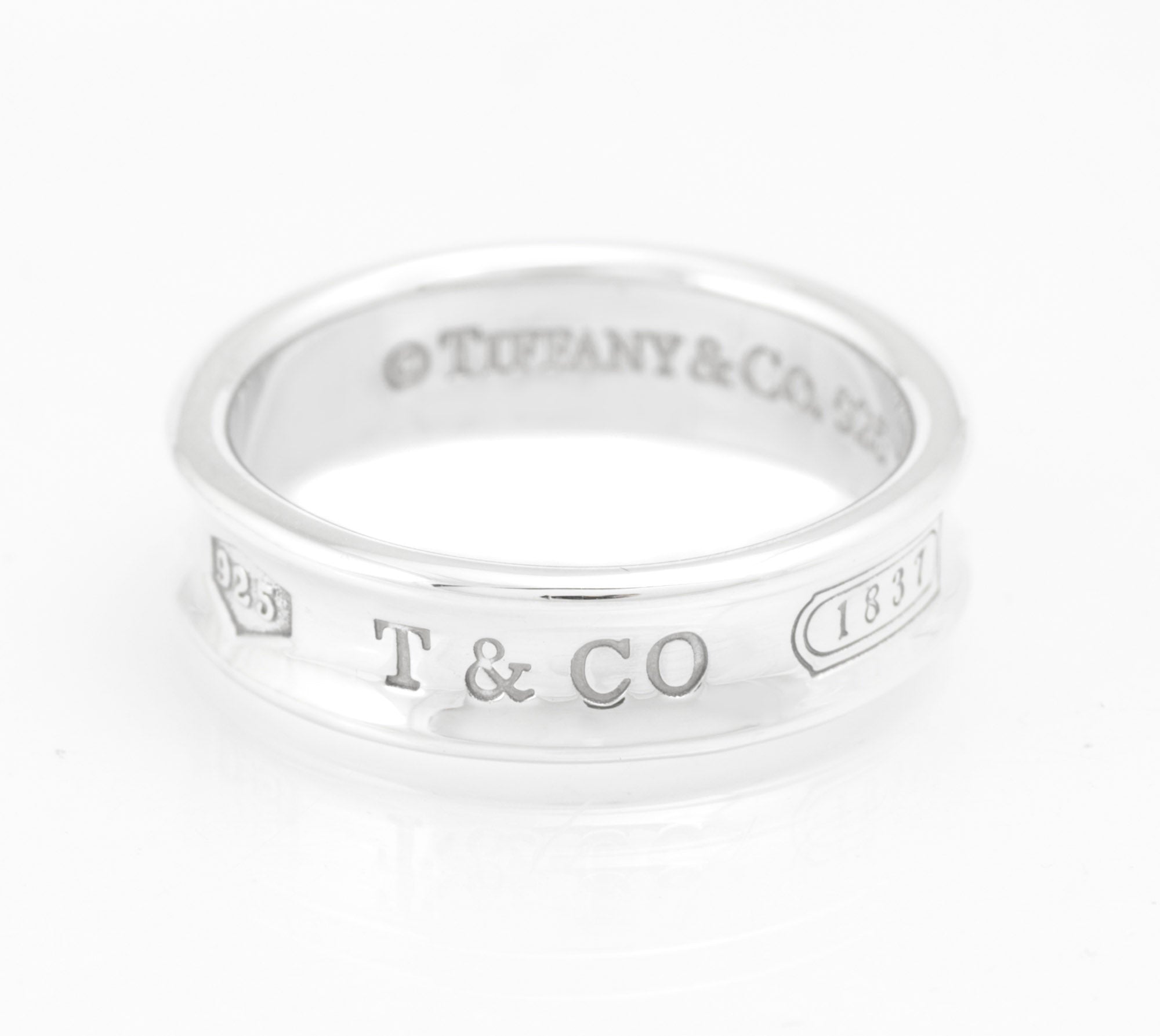Tiffany & Co 1837 Unisex Sterling Silver Concave Band Ring, London 2009, Mens Size Y (C2970)