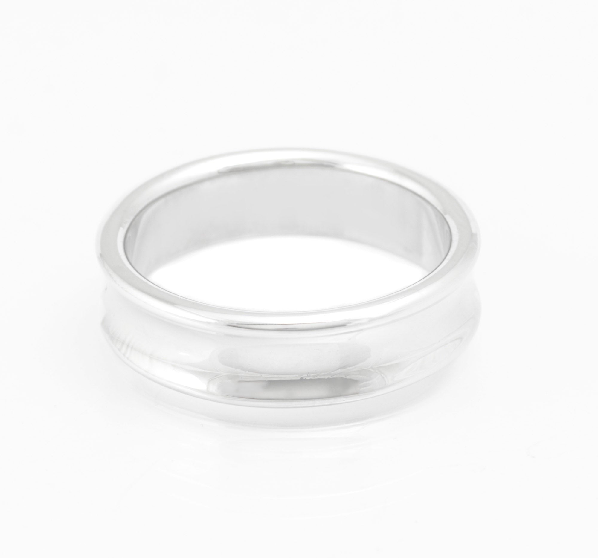 Tiffany & Co 1837 Unisex Sterling Silver Concave Band Ring, London 2009, Mens Size Y (C2970)