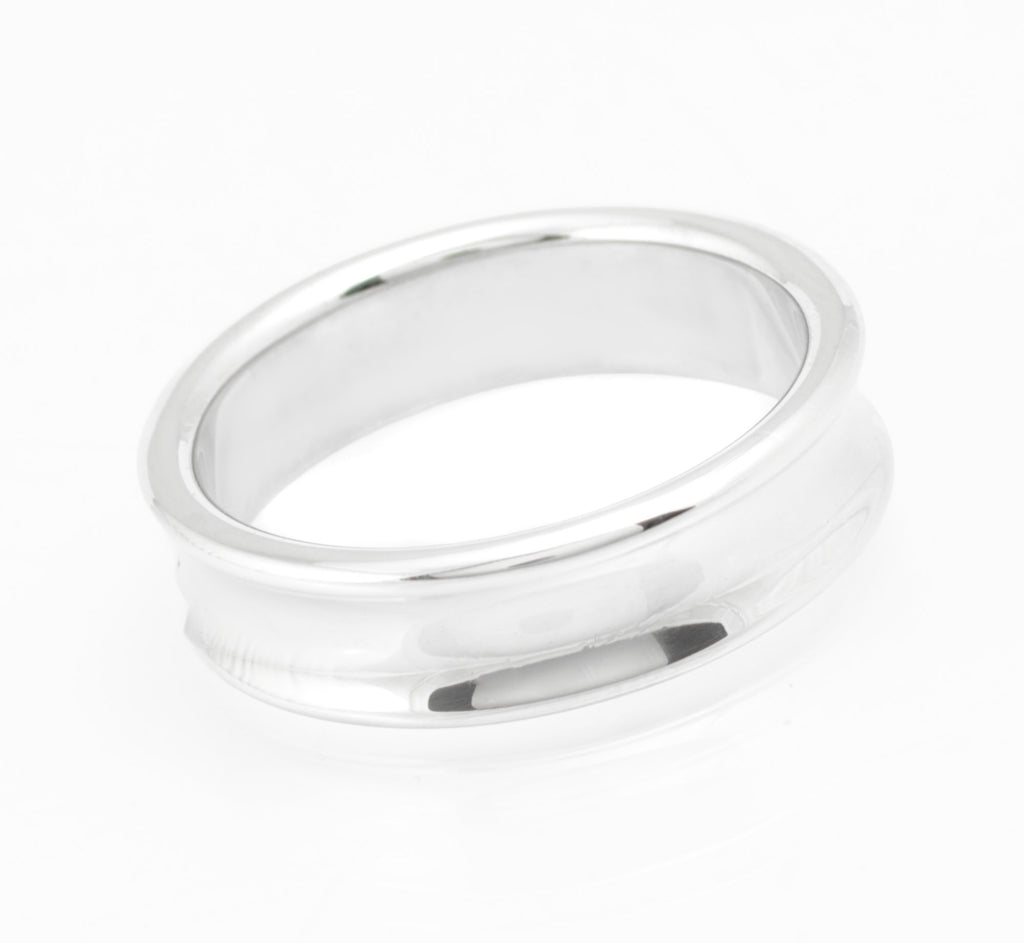 Tiffany & Co 1837 Unisex Sterling Silver Concave Band Ring, London 2009, Mens Size Y (C2970)