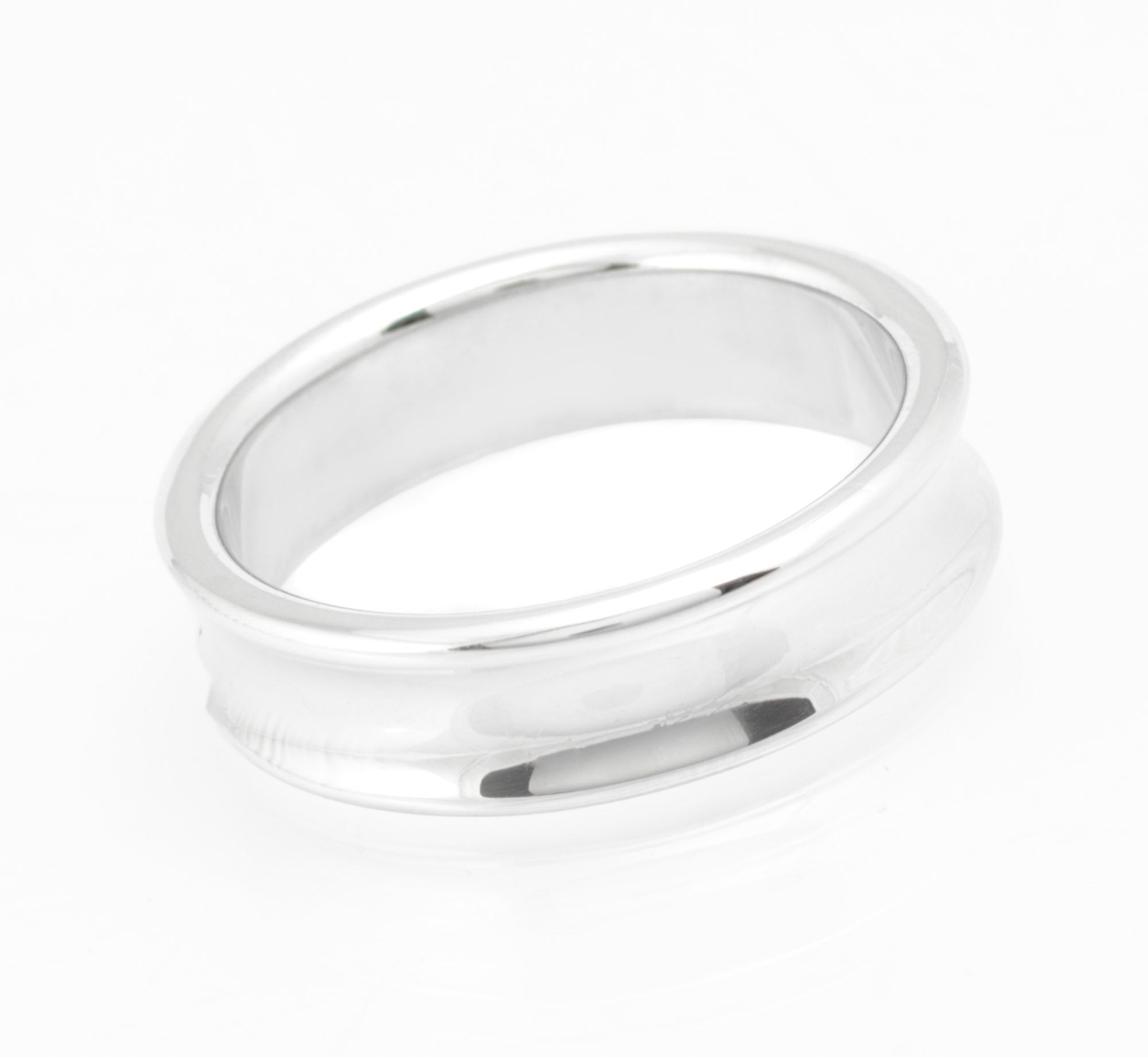 Tiffany & Co 1837 Unisex Sterling Silver Concave Band Ring, London 2009, Mens Size Y (C2970)