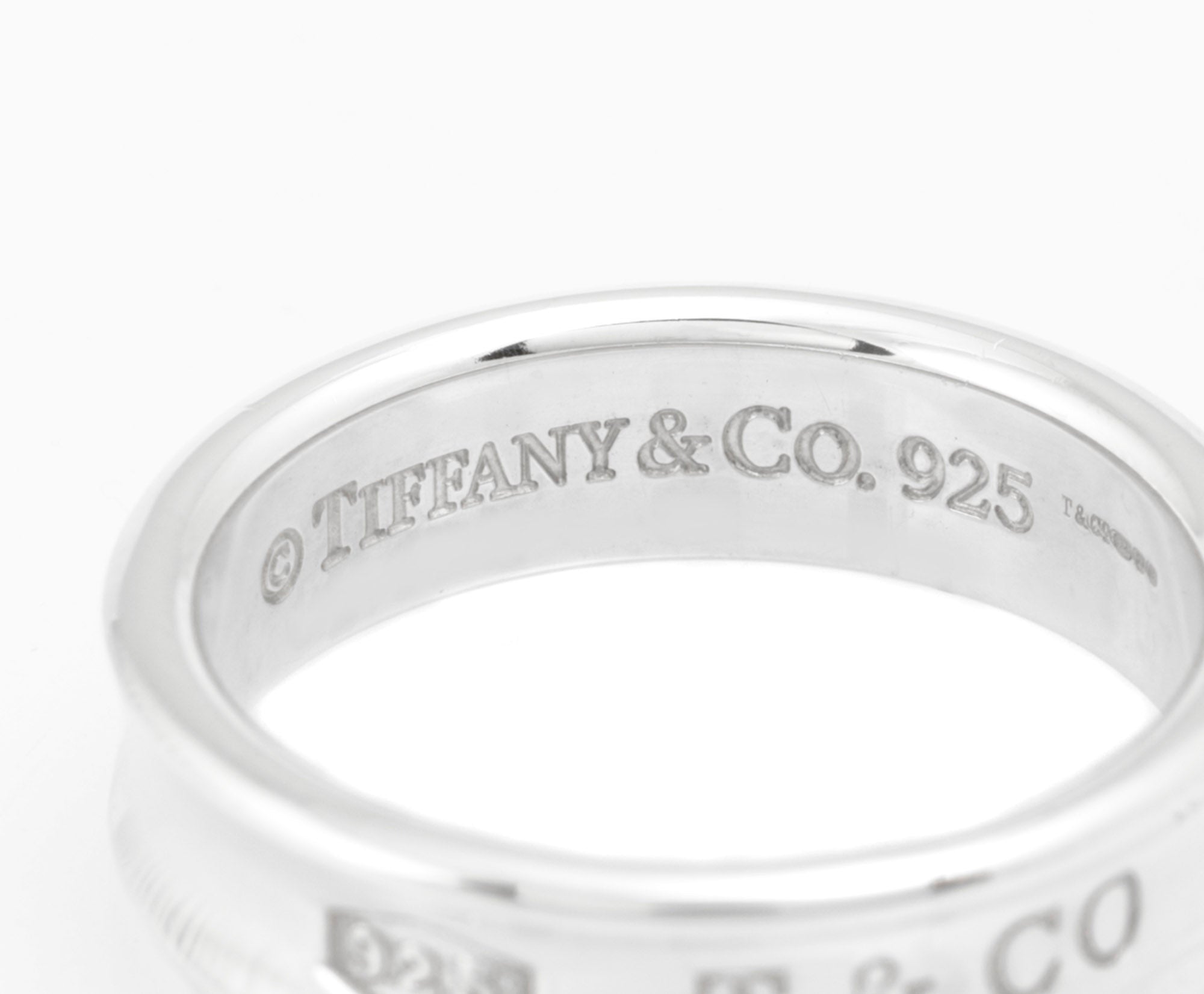 Tiffany & Co 1837 Unisex Sterling Silver Concave Band Ring, London 2009, Mens Size Y (C2970)