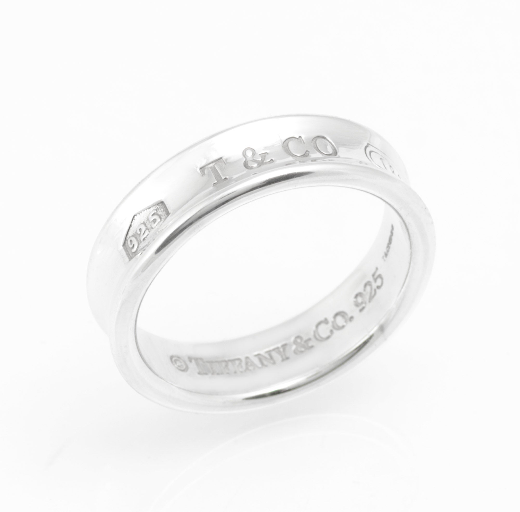 Tiffany & Co 1837 Unisex Sterling Silver Concave Band Ring, London 2009, Mens Size Y (C2970)