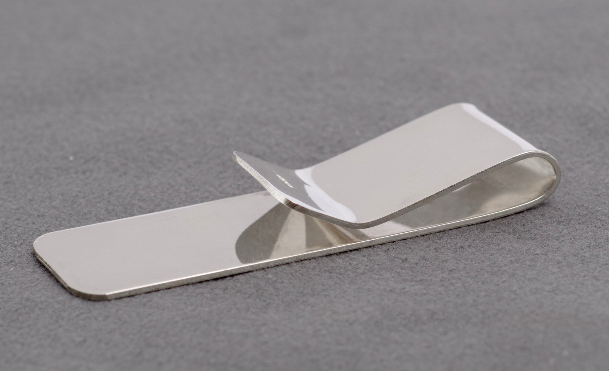 Sterling Silver Money Clip - Engine Turned - Engravable Cartouche - Birmingham Hallmarked - C2972
