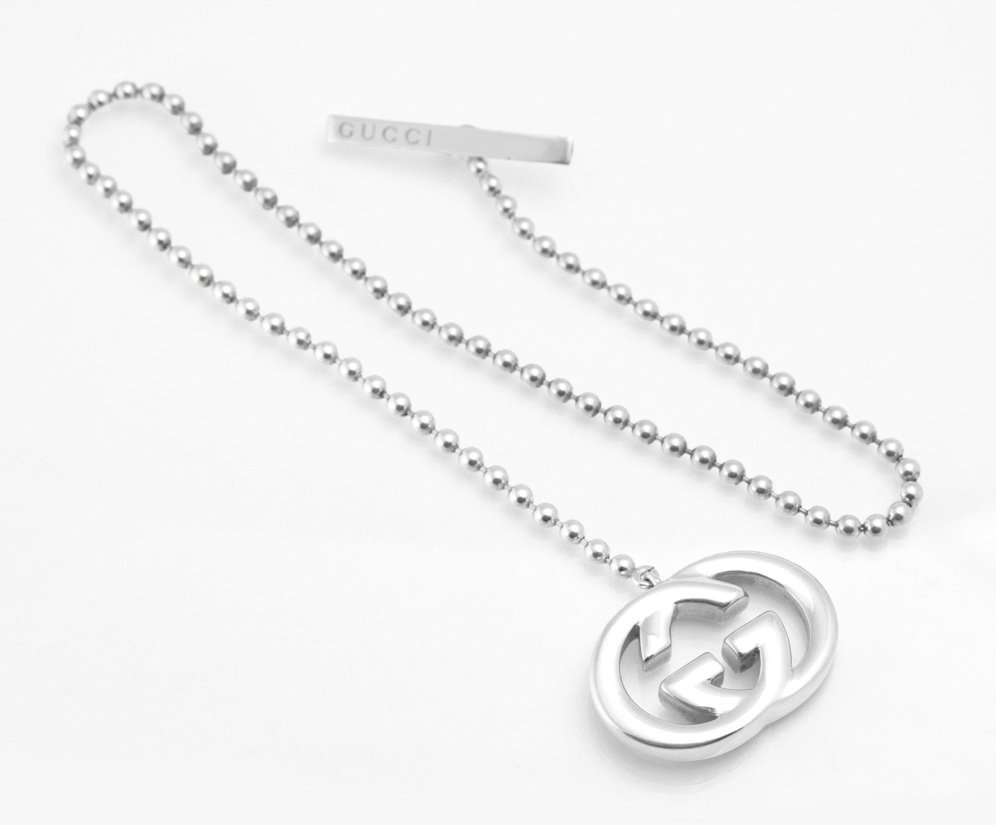 Vintage Gucci Sterling Silver Double G Necklace - Black Enamel - T-Bar - Wrap Bracelet - c.1990s - C2973
