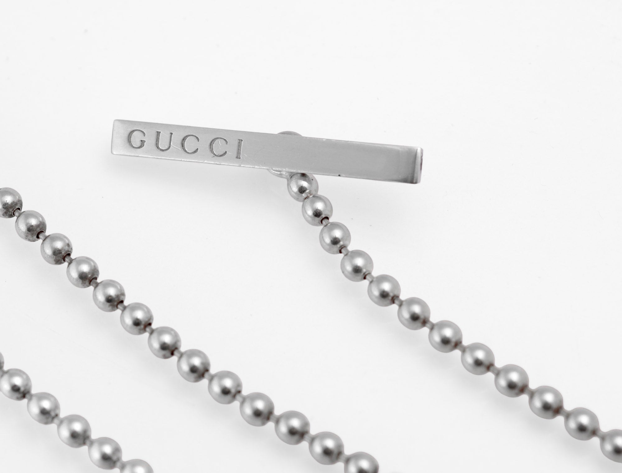 Vintage Gucci Sterling Silver Double G Necklace - Black Enamel - T-Bar - Wrap Bracelet - c.1990s - C2973