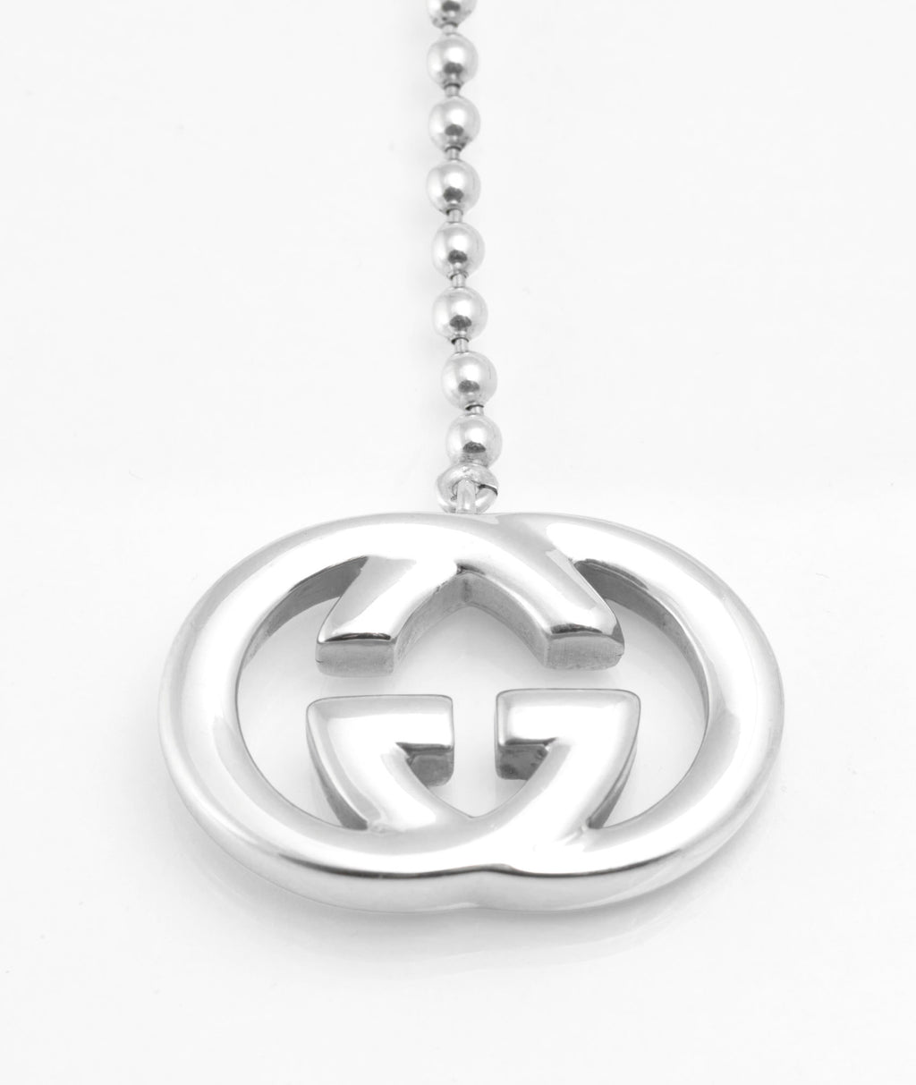 Vintage Gucci Sterling Silver Double G Necklace - Black Enamel - T-Bar - Wrap Bracelet - c.1990s - C2973