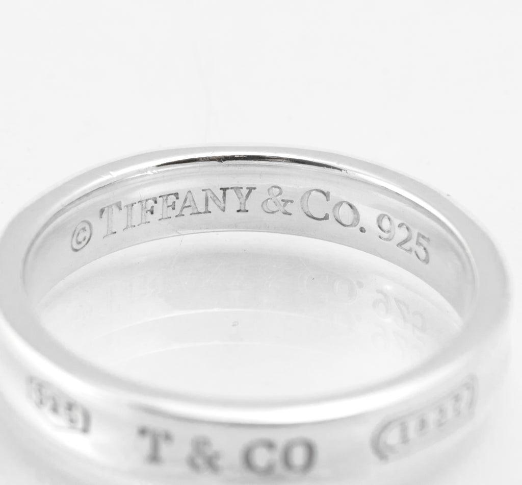 Vintage Tiffany & Co 1837 Concave Sterling Silver Ring - UK Size P - 4mm Band - C2974