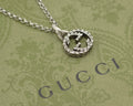 Gucci Sterling Silver Double G Logo Pendant Necklace - Boxed 50cm Chain - C2977