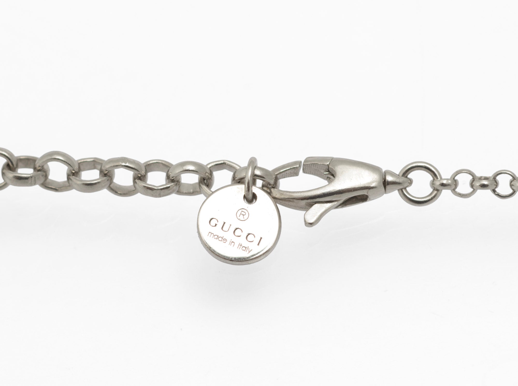 Gucci Sterling Silver Double G Logo Pendant Necklace - Boxed 50cm Chain - C2977