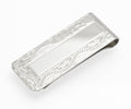 Sterling Silver Money Clip - Patterned - Engravable - W I Broadway & Co - Birmingham 2005 - C2978