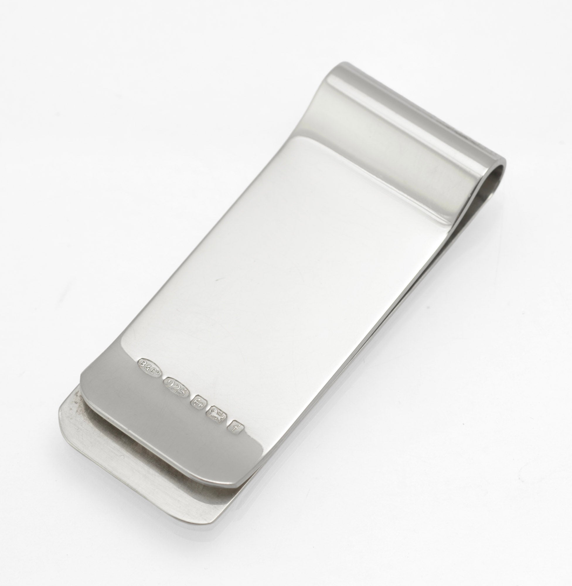 Sterling Silver Money Clip - Patterned - Engravable - W I Broadway & Co - Birmingham 2005 - C2978