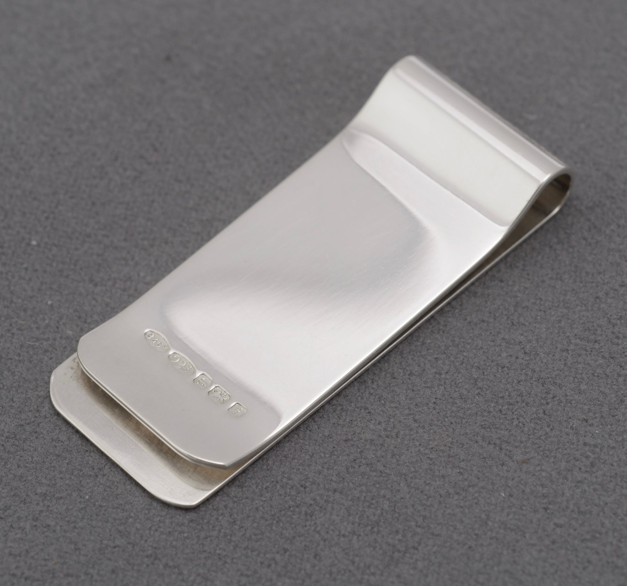 Sterling Silver Money Clip - Patterned - Engravable - W I Broadway & Co - Birmingham 2005 - C2978