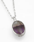 David Scott Walker Sterling Silver Reversible Pendant Necklace - Blue John & Malachite - Sheffield 1987 - C2981