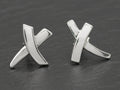 Tiffany & Co. Paloma Picasso Graffiti Kiss Sterling Silver Stud Earrings - 925 - C2982