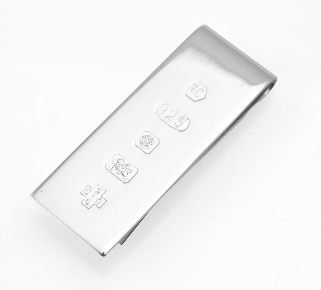 Sterling Silver Money Clip - Plain Polished - Carr's of Sheffield - Millennium Hallmarks 2000 - C2986