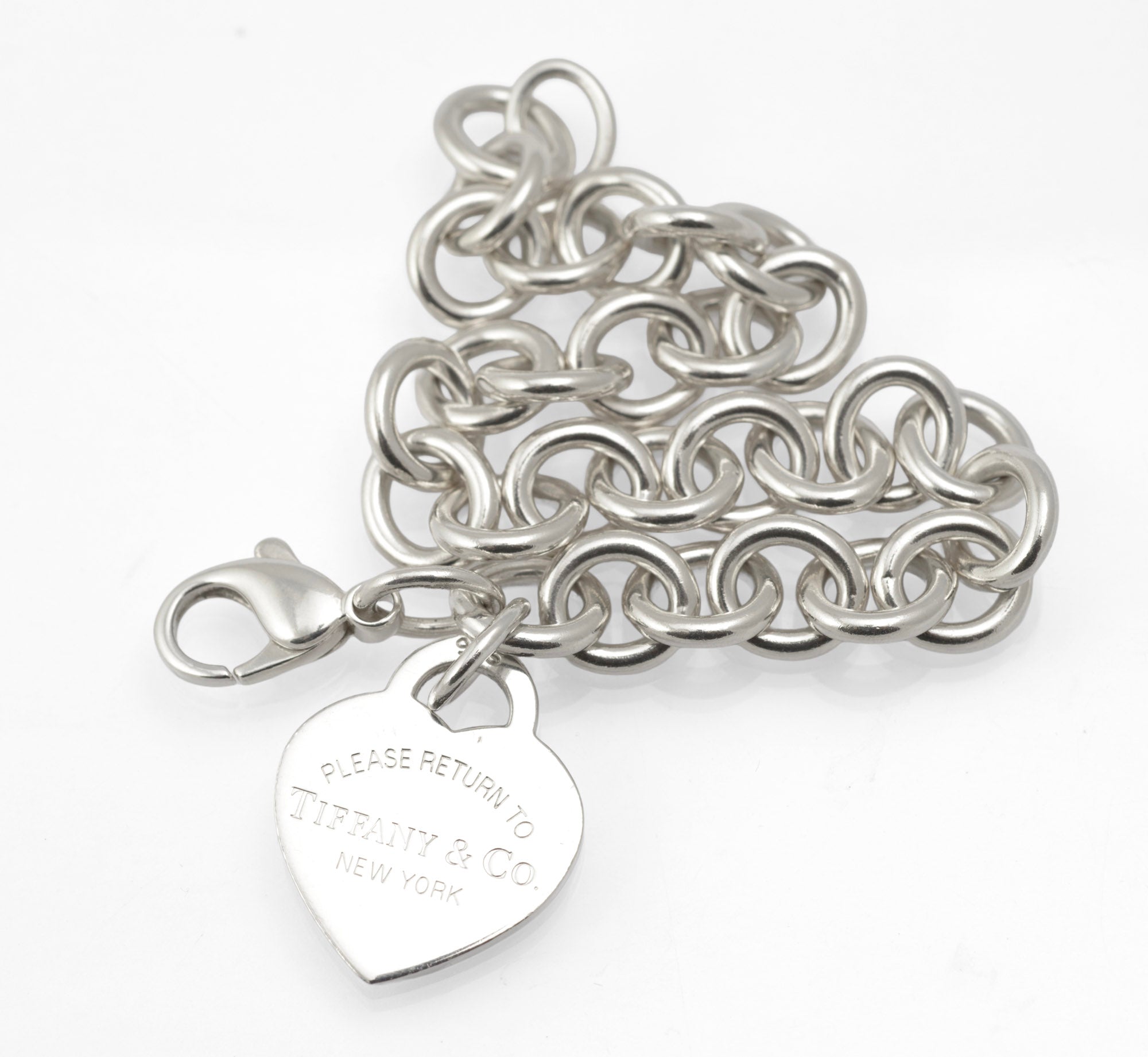 Tiffany & Co Return to Tiffany Sterling Silver Heart Tag Bracelet - London 2008 - C2988