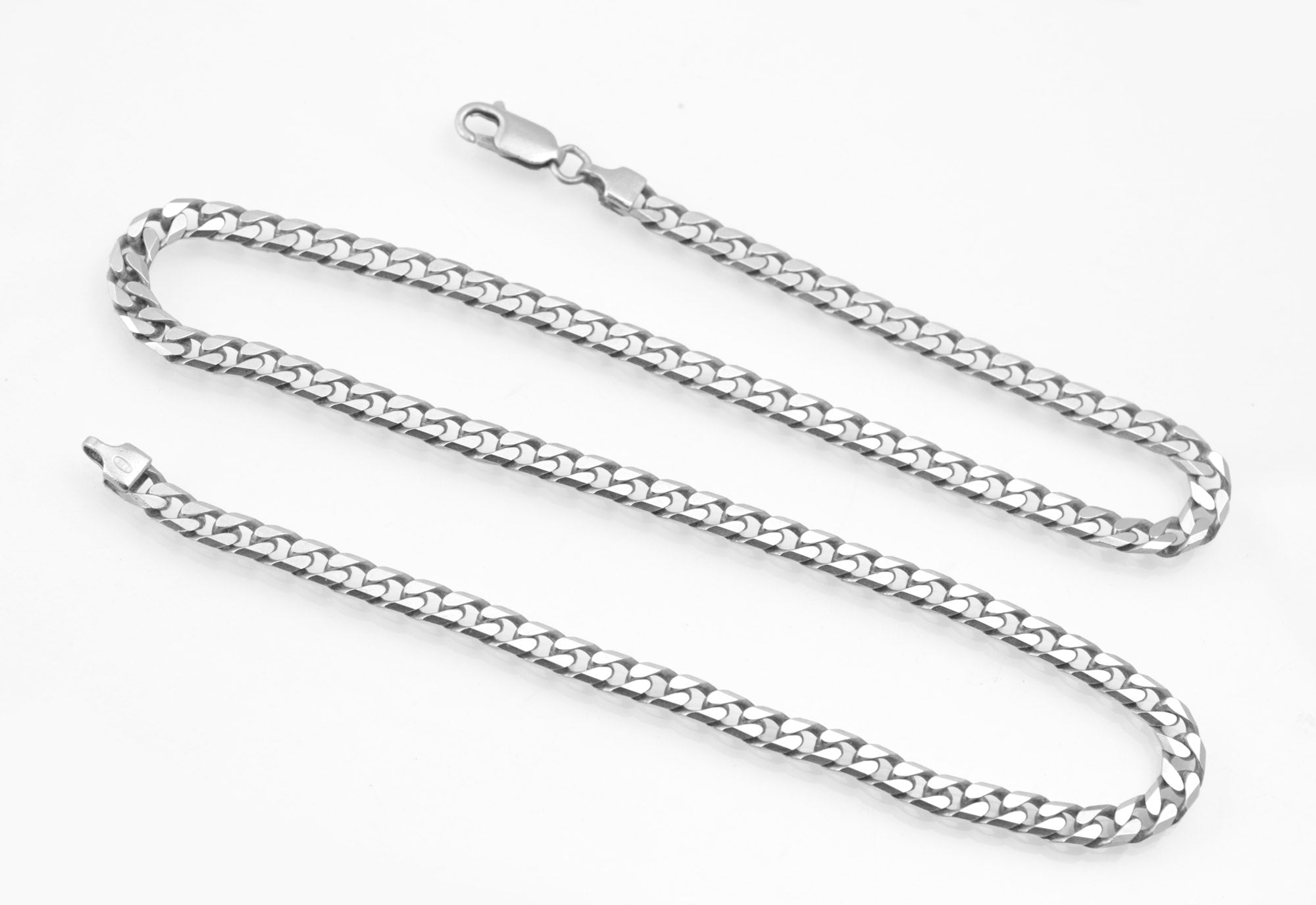 Vintage Sterling Silver Curb Chain Necklace - IBB - clasp terminal showing IBB and convention marks