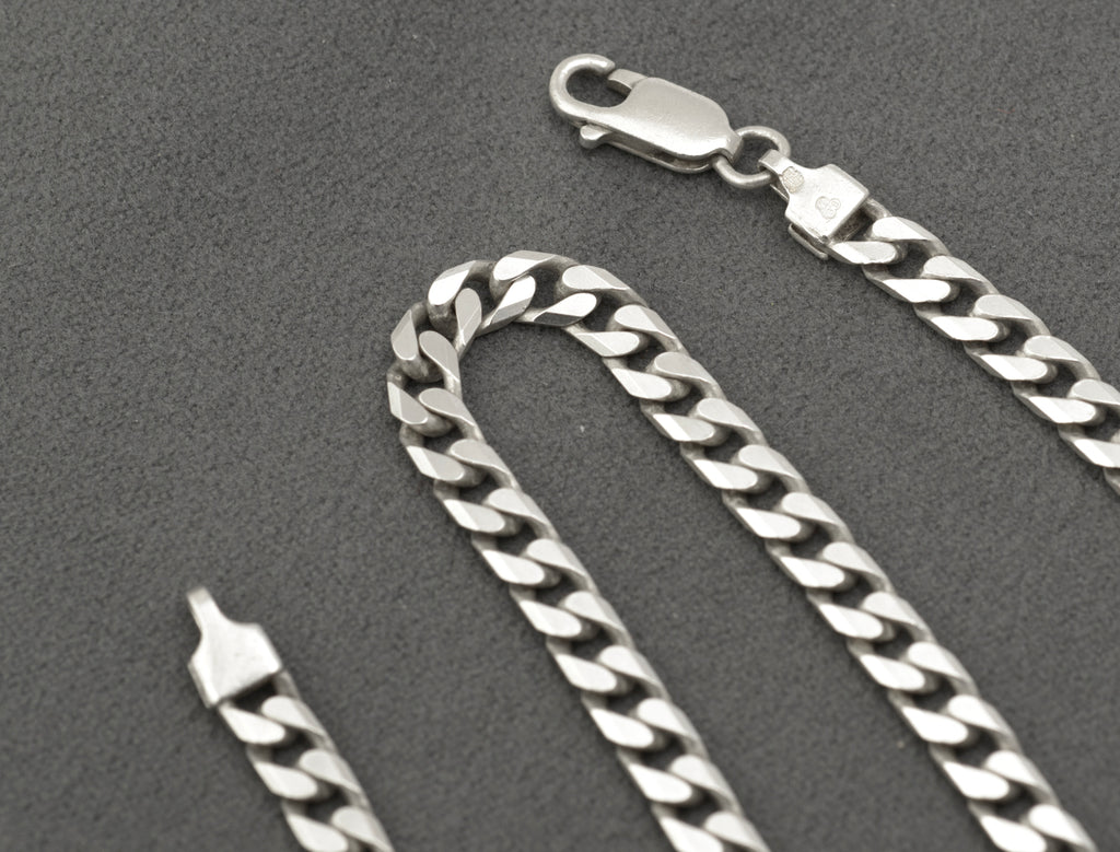 Vintage Sterling Silver Curb Chain Necklace - IBB - additional chain detail