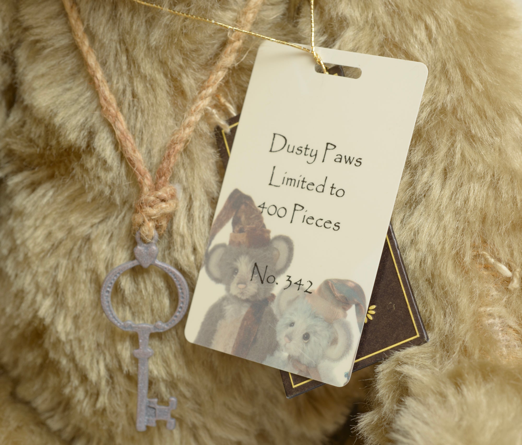 Charlie Bears Dusty Paws - Isabelle Collection - three-quarter view showing jointing and full sandy mohair coat