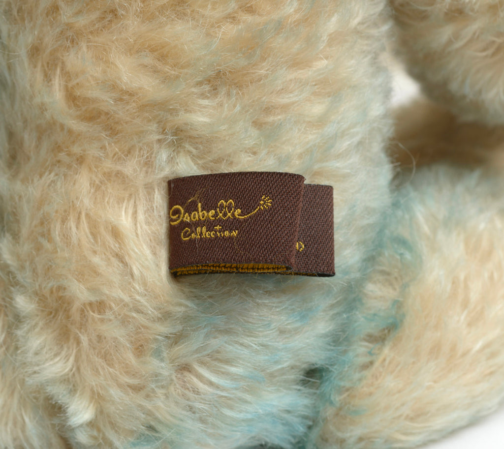 Charlie Bears Wordsworth - Isabelle Collection - close up of Isabelle Collection woven label sewn to lower back