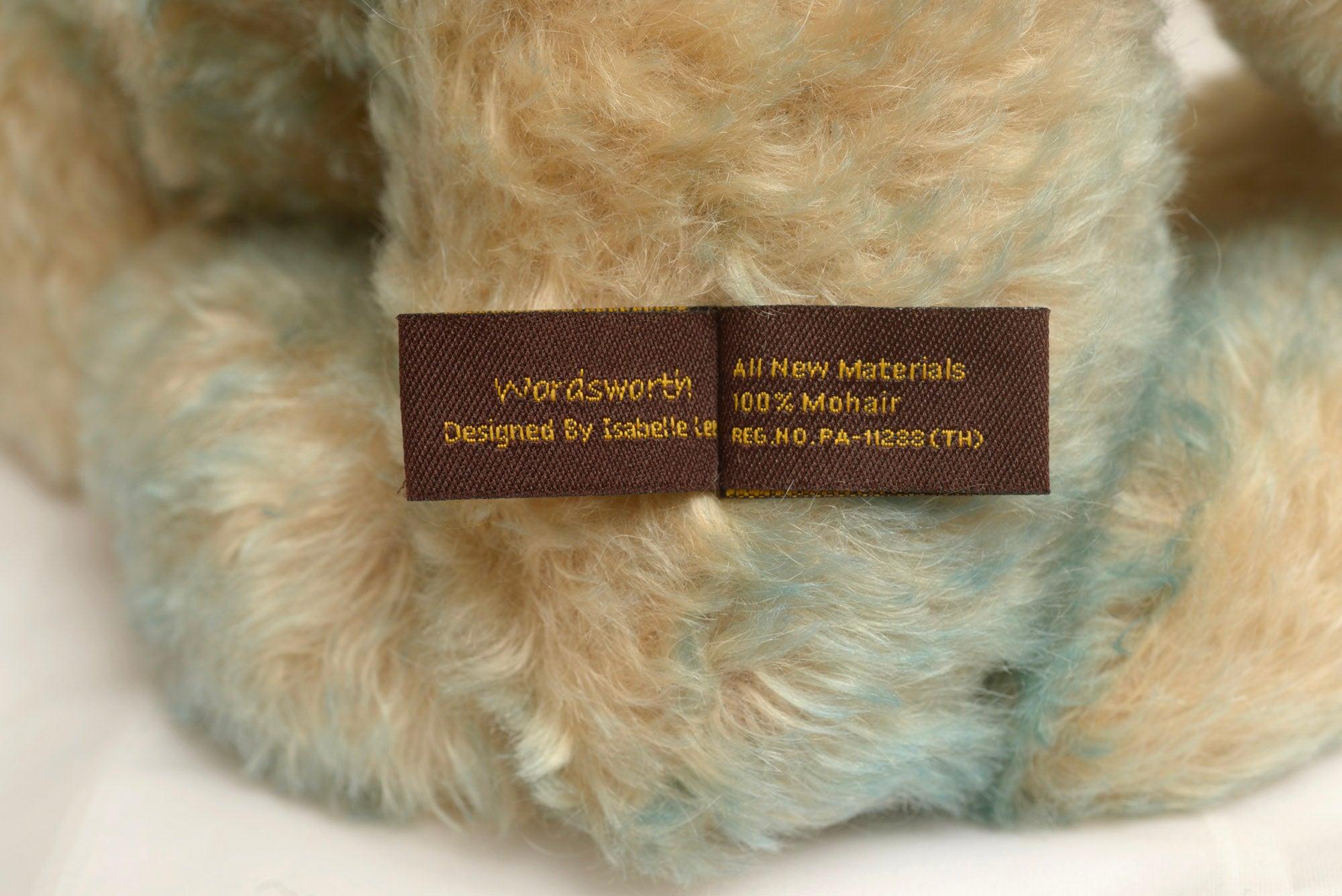 Charlie Bears Wordsworth - Isabelle Collection - sewn-in label reading Wordsworth Designed by Isabelle Lee 100% Mohair Reg No PA-11288