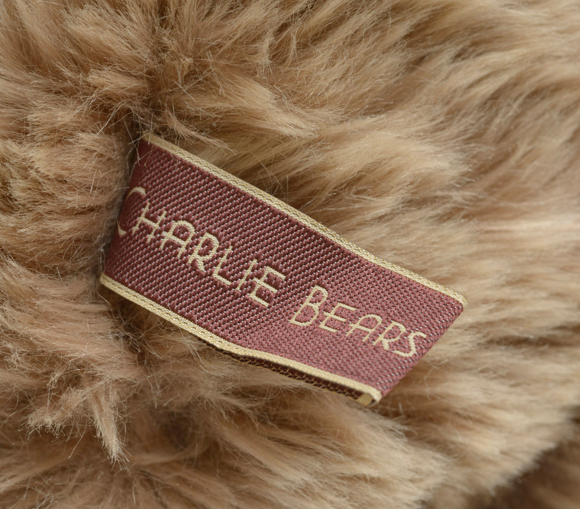 Charlie Bears William III - sewn-in label reading Surface Washable, Not Suitable for Children under 3 years, Handmade in Thailand, Charlie Bears Ltd Cornwall England PL15 7PJ