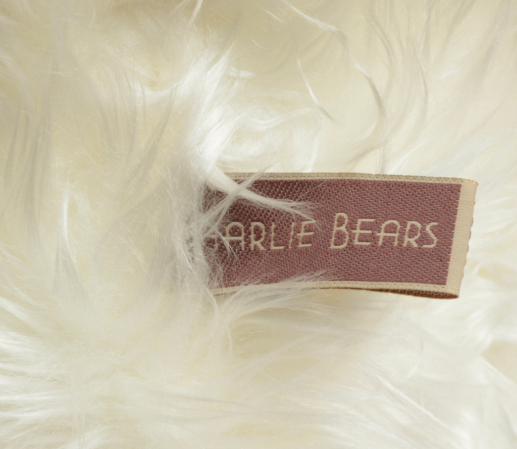 Charlie Bears Baxter - Isabelle Collection - sewn-in label reading Surface Washable, Not Suitable for Children under Three Years, Handmade in Thailand, Charlie Bears Ltd Cornwall England PL15 7PJ