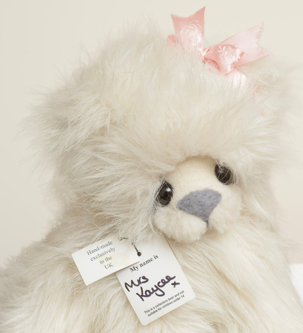 Kaycee Bears Mrs Kaycee - Kelsey Cunningham - AN ORIGINAL Kaycee woven label in gold text on dark brown background sewn to back on the diagonal