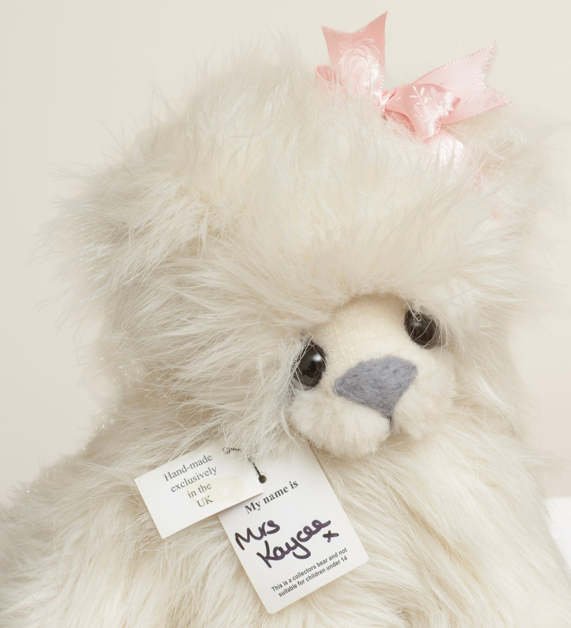 Kaycee Bears Mrs Kaycee - Kelsey Cunningham - AN ORIGINAL Kaycee woven label in gold text on dark brown background sewn to back on the diagonal