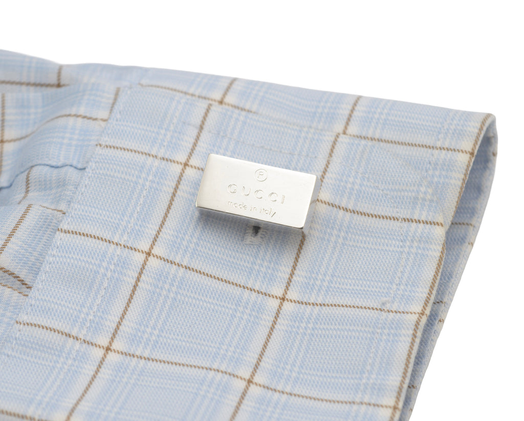 Vintage Gucci Trademark Sterling Silver Cufflinks Made in Italy 925 Swiss Assay c2000s - C3079