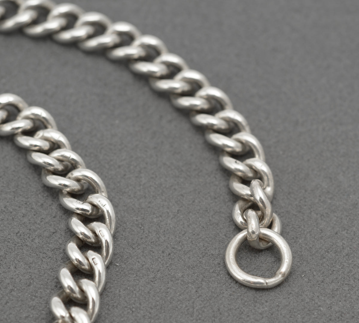 Antique sterling silver double Albert watch chain arranged with T bar and watch hook
