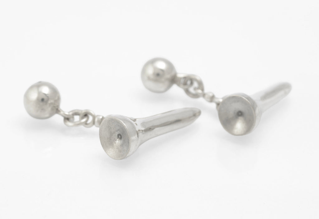Closed original Asprey and Garrard fitted presentation box for the vintage golf tee cufflinks