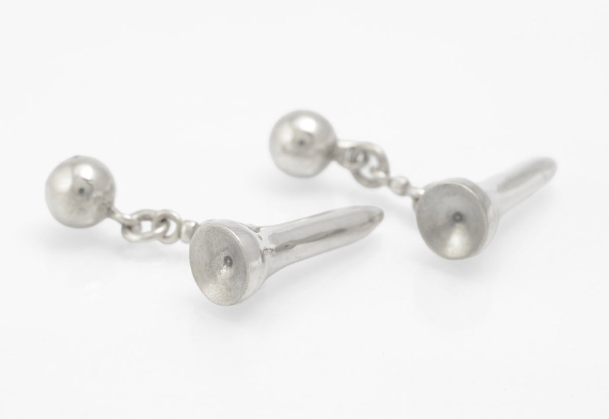 Closed original Asprey and Garrard fitted presentation box for the vintage golf tee cufflinks