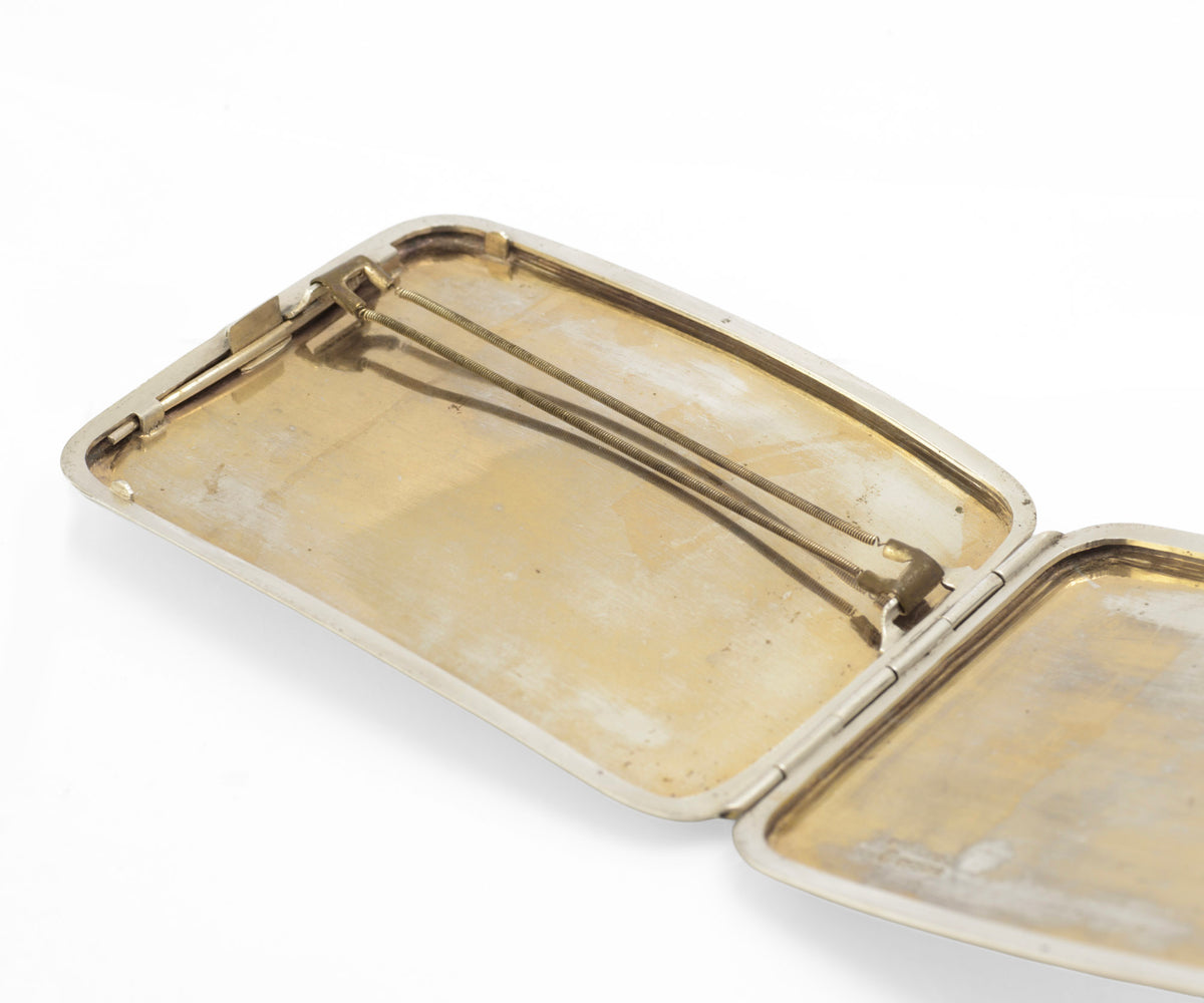 Antique Chinese Export Sterling Silver Cigarette Case - C.J.Co Shanghai - Engraved Bamboo - c.1920 - C3099