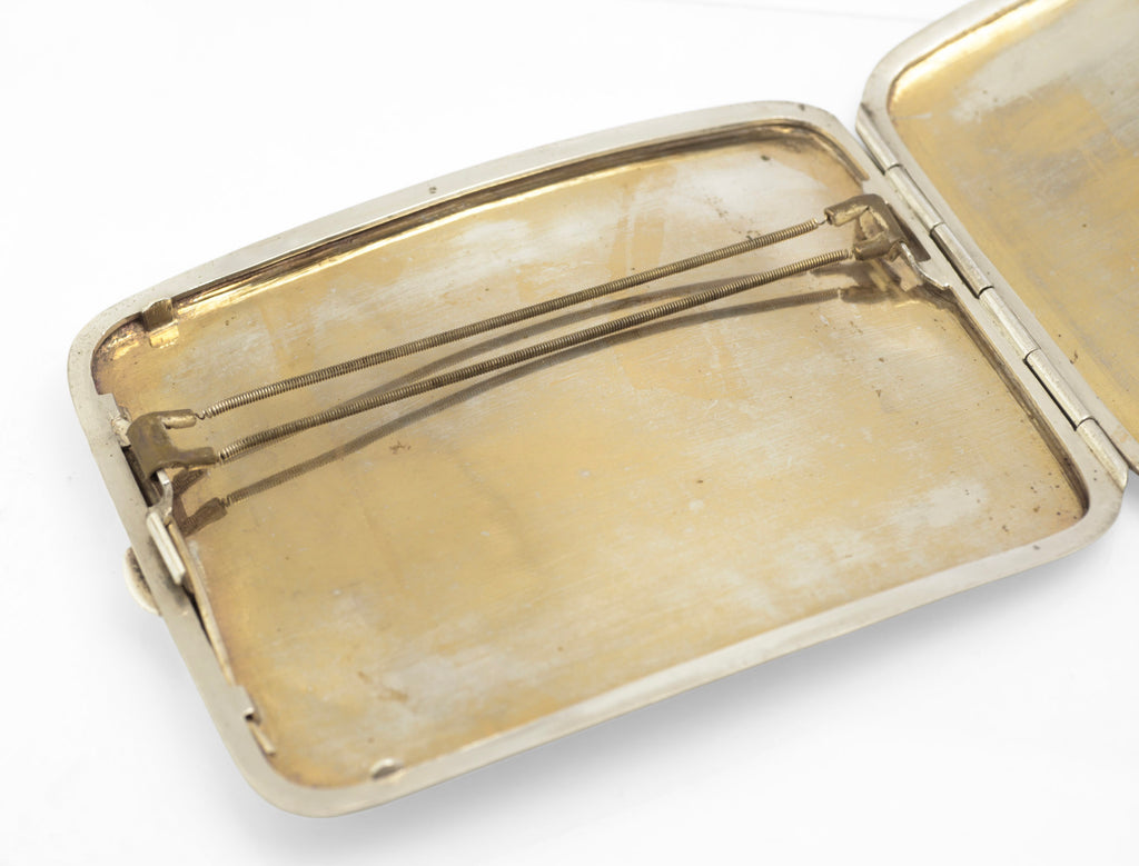Antique Chinese Export Sterling Silver Cigarette Case - C.J.Co Shanghai - Engraved Bamboo - c.1920 - C3099