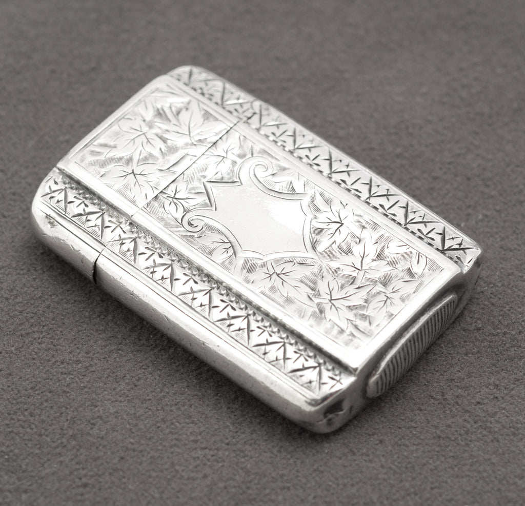 Antique Victorian Sterling Silver Vesta Case - Chester 1886 - Likely Joseph Fray - C3106