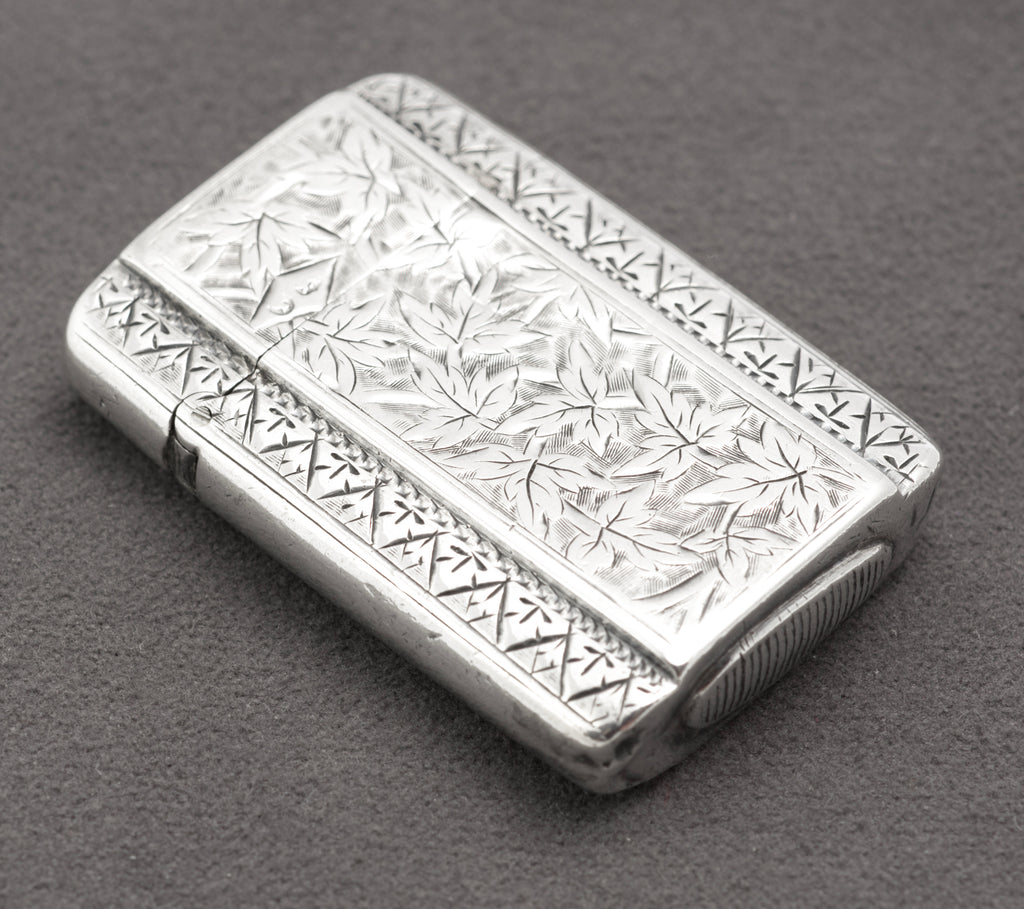 Antique Victorian Sterling Silver Vesta Case - Chester 1886 - Likely Joseph Fray - C3106