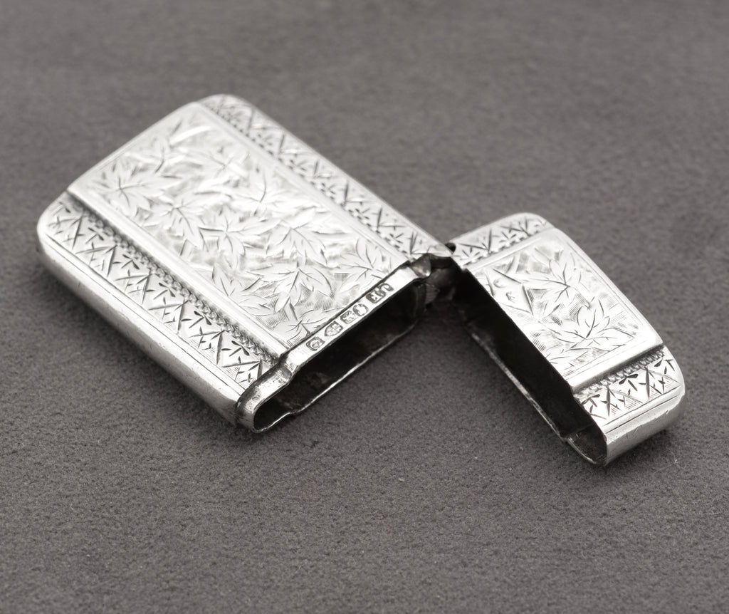 Antique Victorian Sterling Silver Vesta Case - Chester 1886 - Likely Joseph Fray - C3106