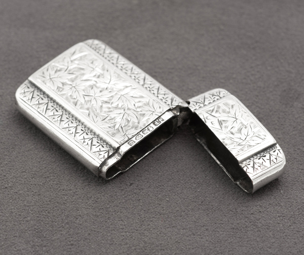 Antique Victorian Sterling Silver Vesta Case - Chester 1886 - Likely Joseph Fray - C3106