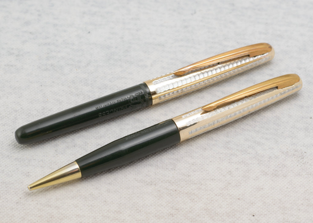 Wyvern Princess pen and pencil in the original case with the handwritten 1951 inscription inside the lid