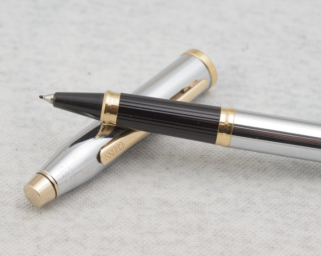 Original Cross pen set paperwork beside the case, converter and spare writing refills