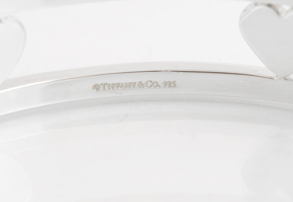 Close view of the Tiffany & Co 925 marking inside the silver bangle