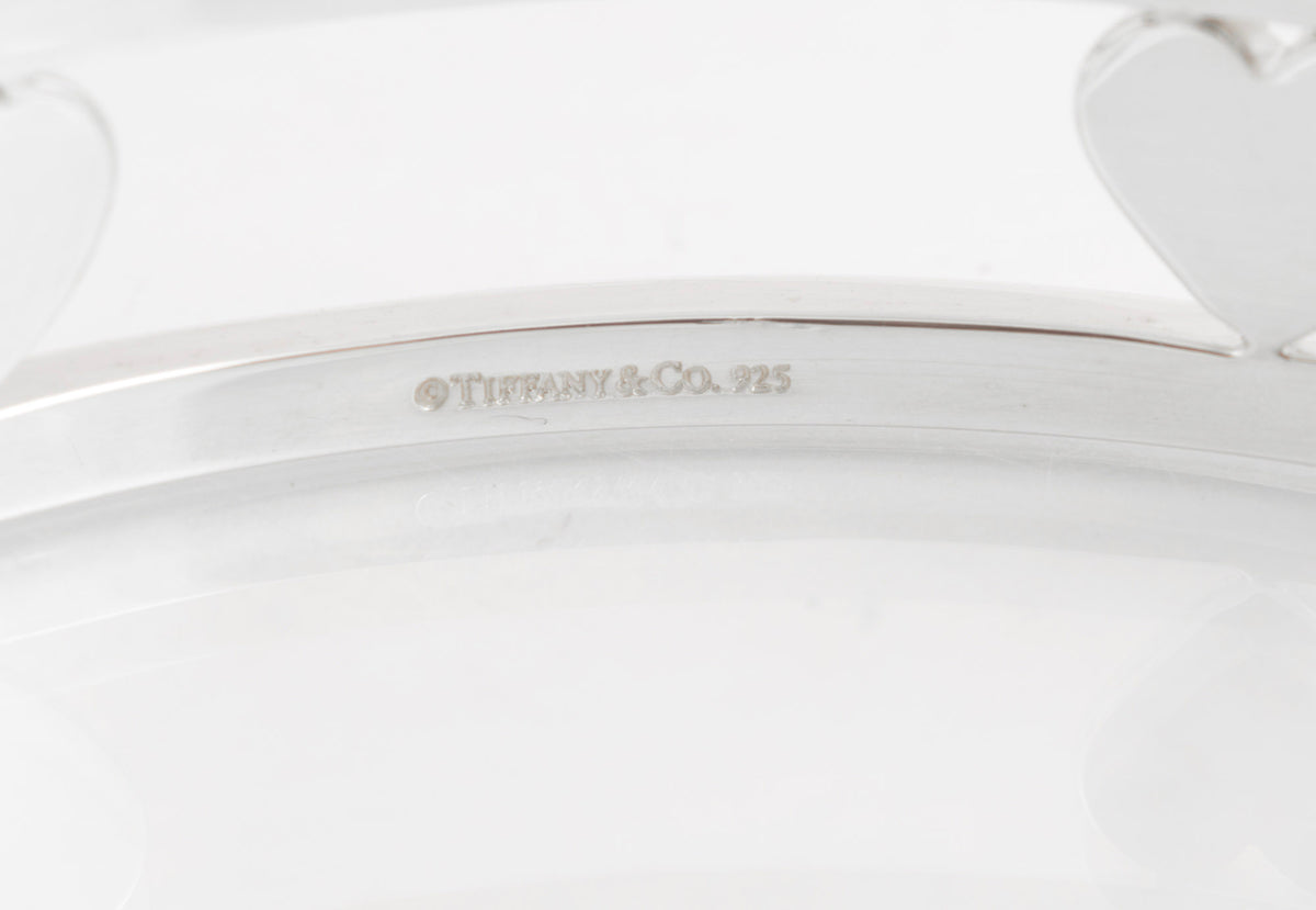 Close view of the Tiffany & Co 925 marking inside the silver bangle