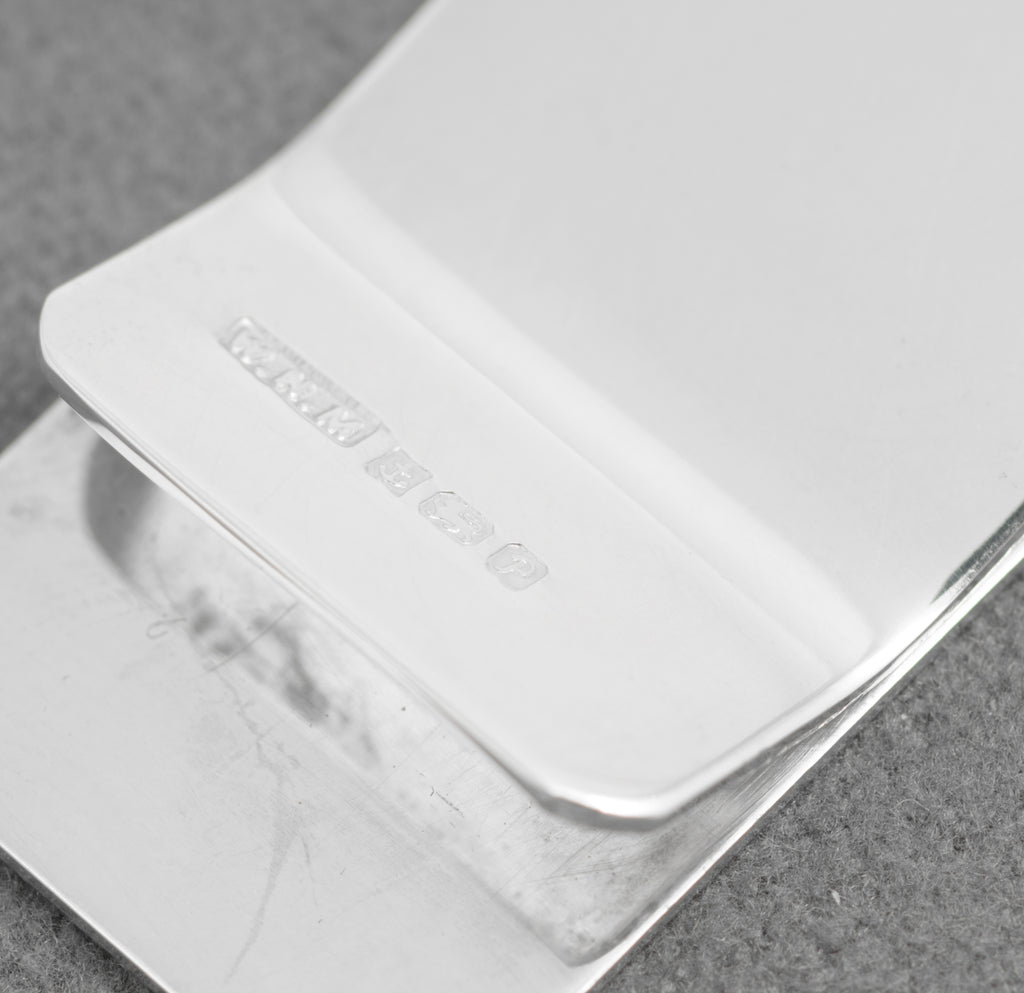 Plain polished reverse of the W H Manton silver money clip