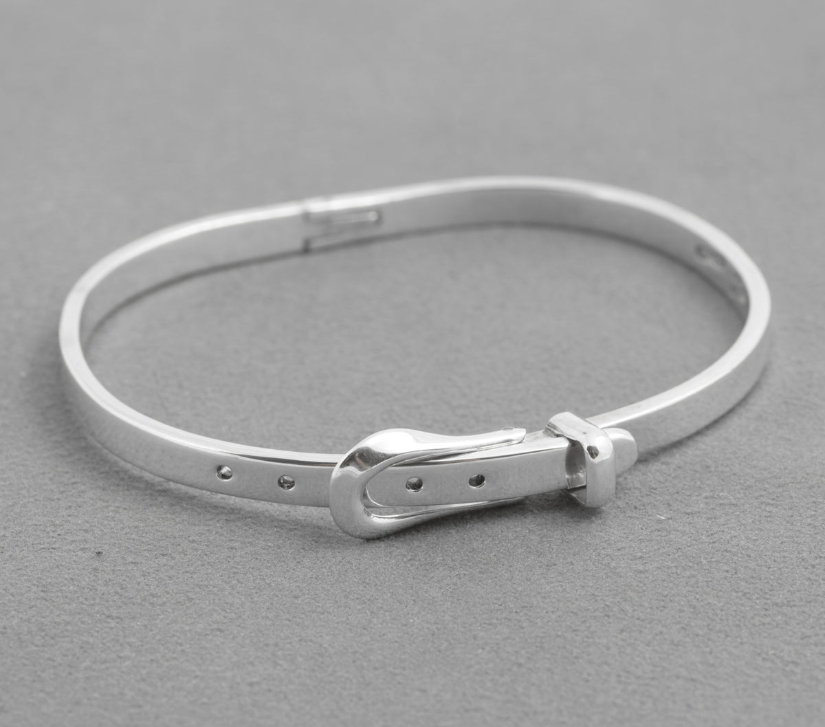 Vintage Mexican sterling silver belt bangle with working buckle and keeper