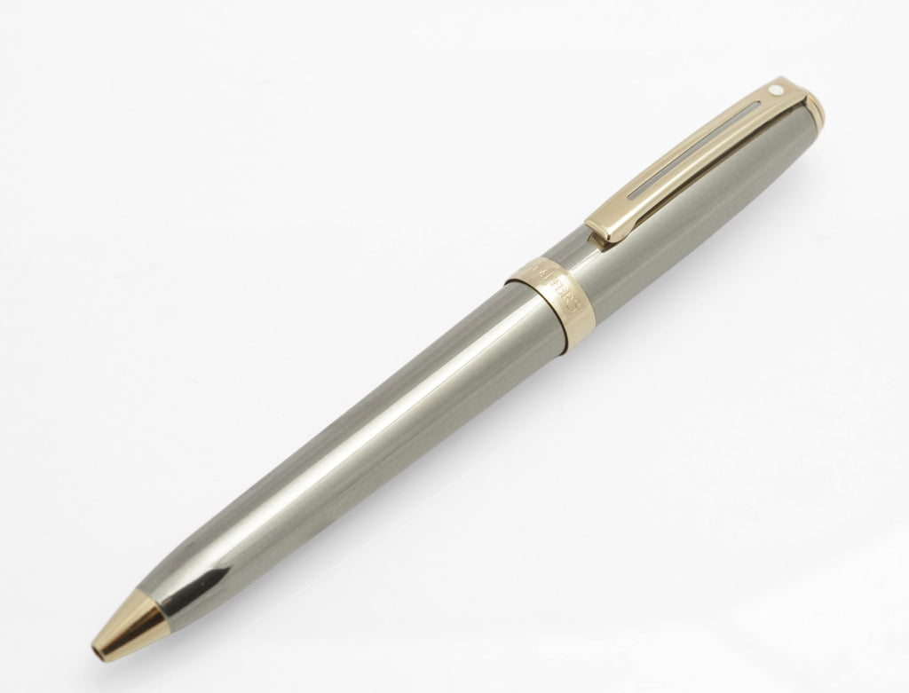 Sheaffer Prelude 365 GT ballpoint pen in polished gunmetal with gold plated trim