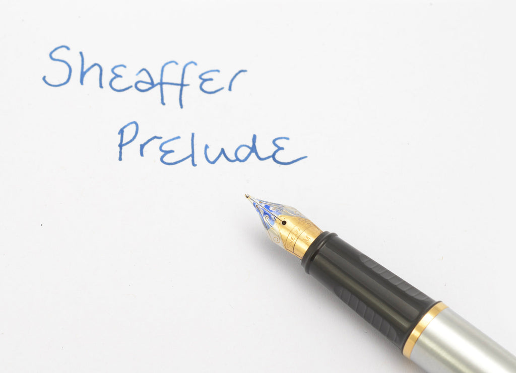 Sheaffer Prelude 342 GT Fountain Pen - Brushed Chrome & Gold Plated Trim - Medium Nib - Boxed - C3141