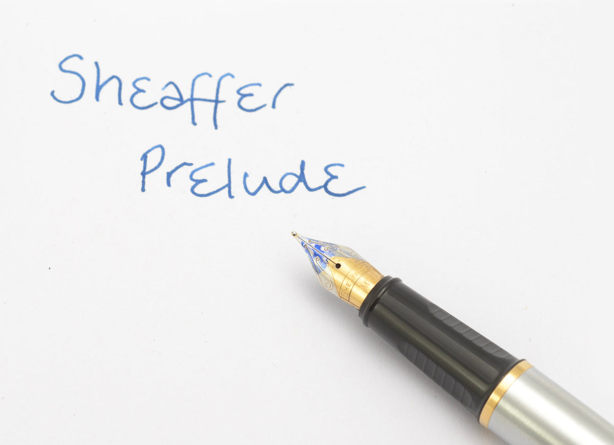 Sheaffer Prelude 342 GT Fountain Pen - Brushed Chrome & Gold Plated Trim - Medium Nib - Boxed - C3141