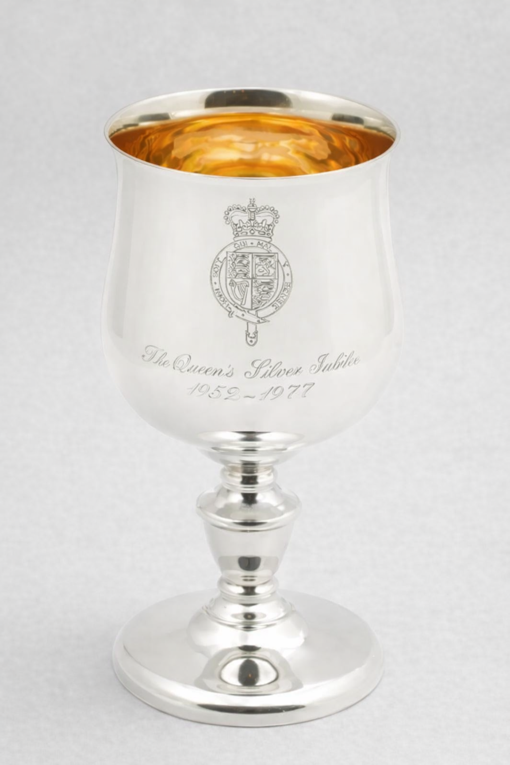 Sterling Silver Wine Goblet | Queen Elizabeth II Silver Jubilee | AT Cannon Ltd, Vintage 1977 (3270)