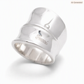 A boxed Gucci sterling silver Bamboo ring of wide sculptural form, signed Gucci to the front and with Italian and UK silver marks inside the band.